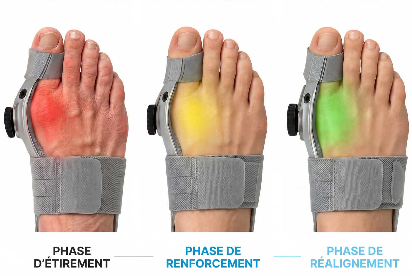 Les trois phases : phase d’étirement, phase de renforcement, phase de réalignement